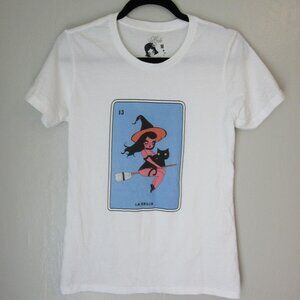 VALFRE' Los Angeles White La Bruja Pullover T-Shirt Short Sleeve Medium Cotton